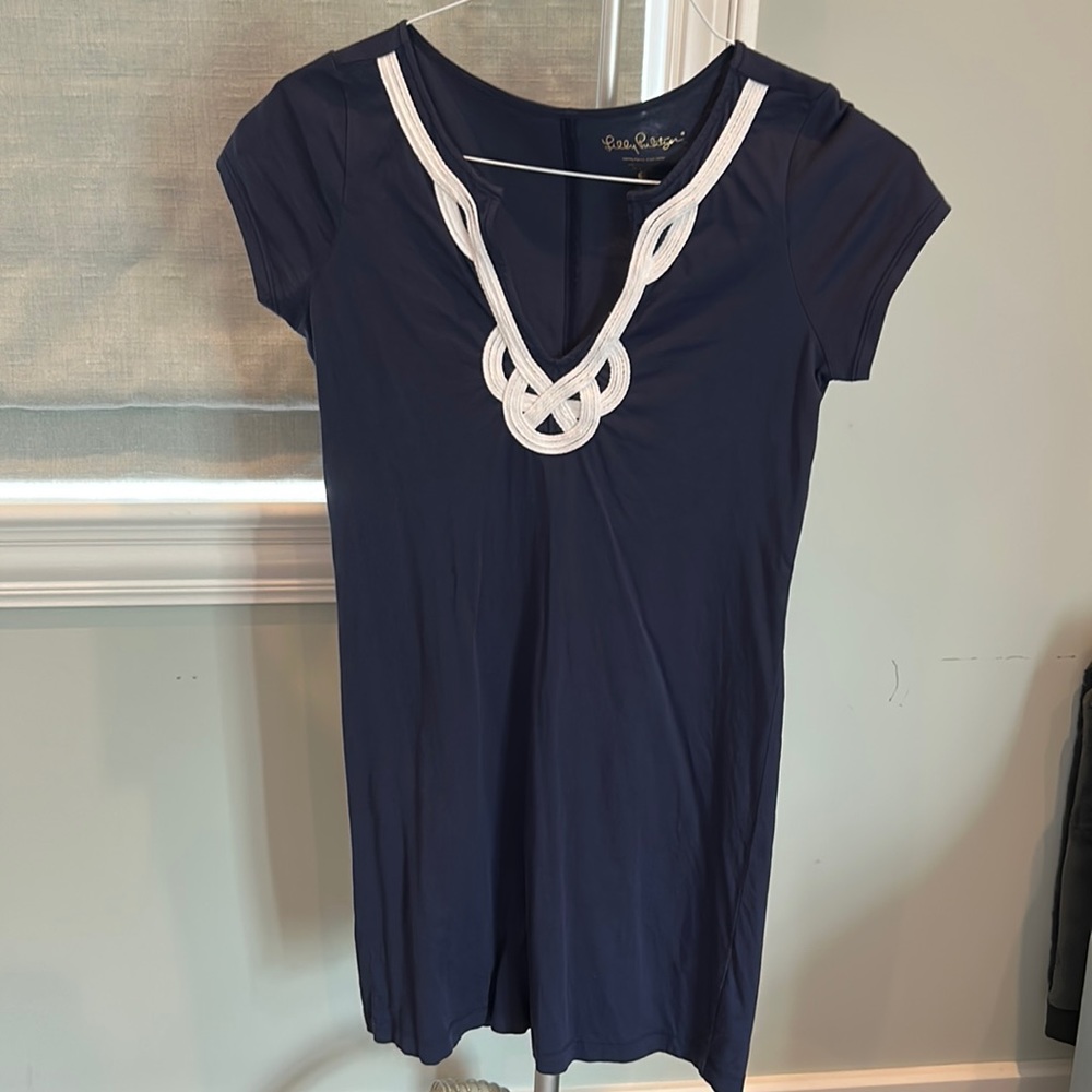 Lilly Pulitzer Brewster Navy T- Shirt Dress Size Small